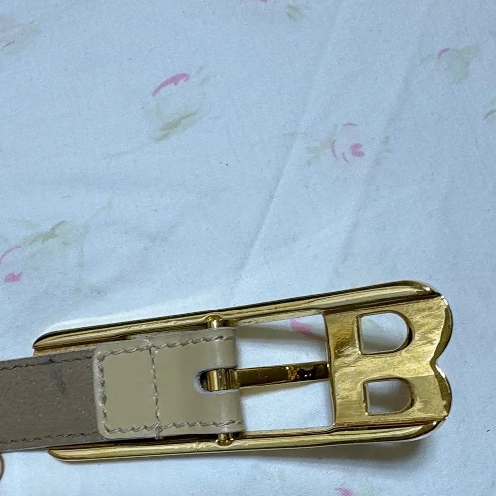 Bally Tan Leather Belt with Gold Buckle - Picture 6 of 15